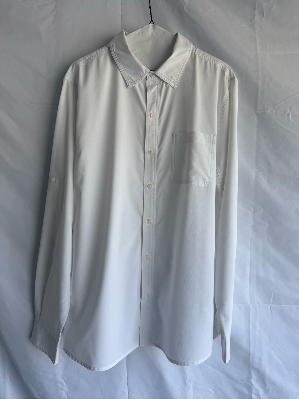 Coolibar UPF 50+ White Long Sleeve Button Front Shirt LT Large Tall